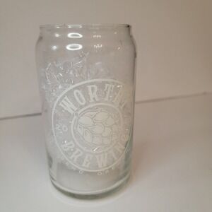 Worthy Brewing Beer Glass Can‎ Shape Bend Oregon Craft Beer Pint Glass